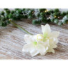 Krémová třpytivá zasněžená umělá květina Amaryllis - 64 cm