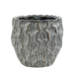 Opálový keramický obal na květináč s reliéfy Gaston - Ø 14*13 cm