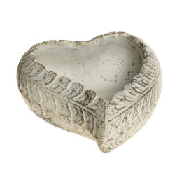 Bílo - zlatý antik cementový květináč ve tvaru srdce Vittel L - 20*17*8 cm