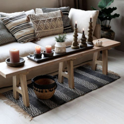Přírodní lavice z recyklovaného dřeva Marseille - 240*32*45 cm
