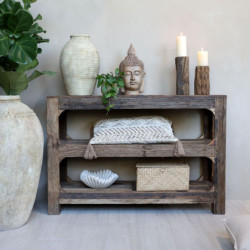 Hnědý dřevěný konzolový stůl regál Grimaud Unit - 120*40*80 cm