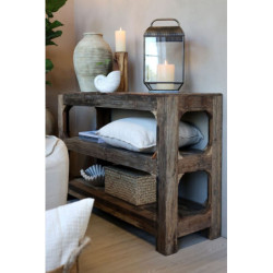 Hnědý dřevěný konzolový stůl regál Grimaud Unit - 120*40*80 cm
