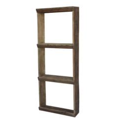 Hnědý antik nástěnný dřevěný regál Grimaud Unit - 62*20*162 cm