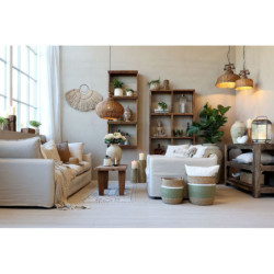 Hnědý antik nástěnný dřevěný regál Grimaud Unit - 62*20*162 cm