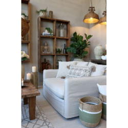 Hnědý antik nástěnný dřevěný regál Grimaud Unit - 94*19*152 cm