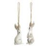 Set 2ks krémová antik závěsná dekorace králík - 3,5*3*8 cm