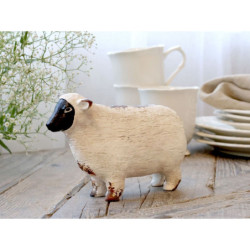 Béžová antik dekorace ovečka Farm unique - 18*6*12 cm