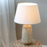 Stolní lampa s dřevěnou základnou a lněným stínidlem Popp - 37*57 cm/ E27