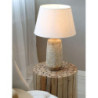 Stolní lampa s dřevěnou základnou a lněným stínidlem Popp - 37*57 cm/ E27