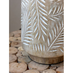 Stolní lampa s dřevěnou základnou a lněným stínidlem Popp - 37*57 cm/ E27