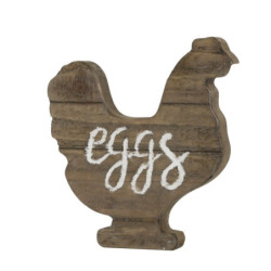 Přírodní antik dřevěná dekorace slepička Eggs - 15*2,5*16 cm