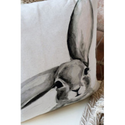 Béžový povlak na polštář s králíčkem Rabbi - 45*45 cm
