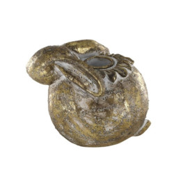 Mosazný antik svícen králík na úzkou svíčku Rabbi - 11*8*9 cm