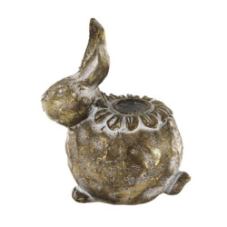 Mosazný antik svícen králík na úzkou svíčku Rabbi - 11*7*12 cm