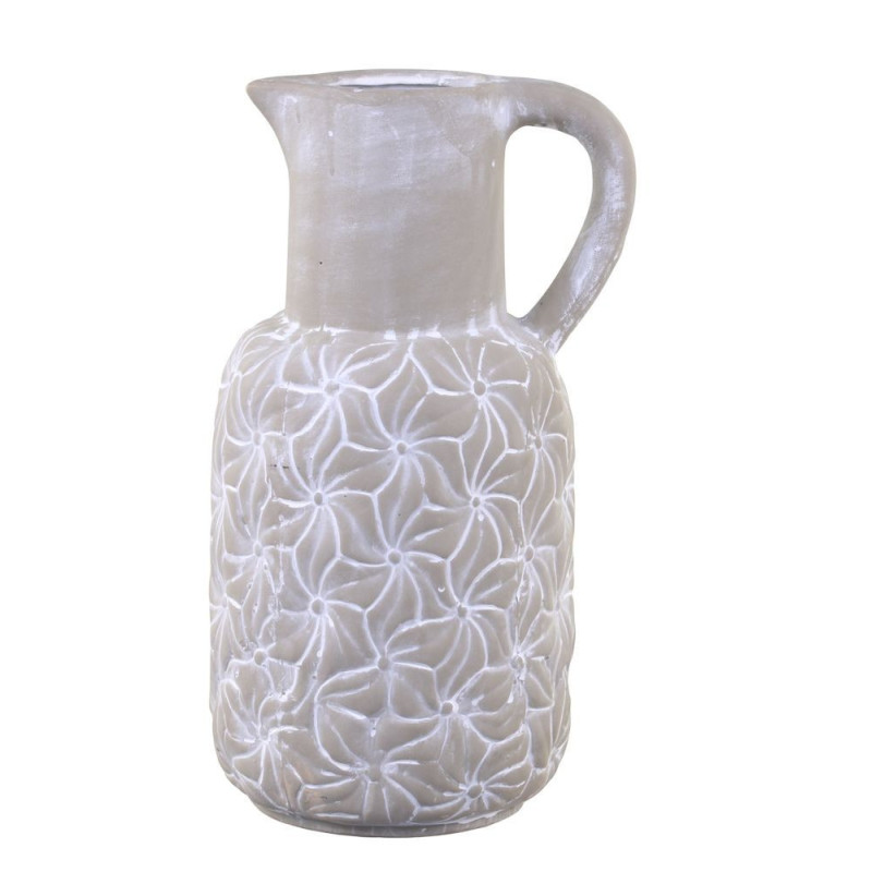 Cementový antik dekorační džbán s květy Colmar - 16*14*30cm