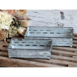 2ks plechový antik podnos Old French - 34*17*8 cm