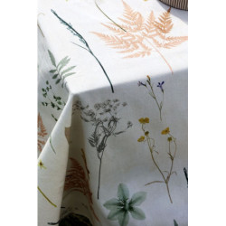 Krémový bavlněný ubrus s divokými květy Aix Wild Flowers - 140*240 cm