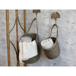 2ks závěsný úložný koš z mořské trávy Loani - Ø 27*30/ Ø 20*20 cm