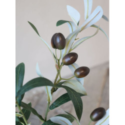 Dekorace umělá větvička olivovník s olivami Olea Tree - 74 cm