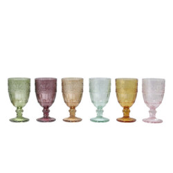 Set 6ks barevných skleniček na víno  Saint-Émilion - Ø 7,5*14 cm / 230ml