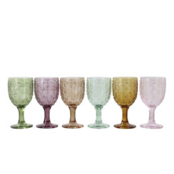 Set 6ks barevných skleniček na víno  Saint-Émilion - Ø 7,5*16 cm / 250ml