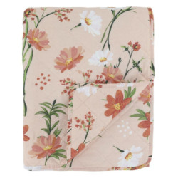 Růžový bavlněný přehoz s květy Aix Quilt Wild Flowers - 130*180 cm