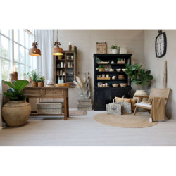 Přírodní dřevěné křeslo s výpletem Lounge Wicker - 65*70*77 cm