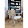Přírodní dřevěné křeslo s výpletem Lounge Wicker - 65*70*77 cm