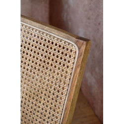 Přírodní dřevěné křeslo s výpletem Lounge Wicker - 65*70*77 cm