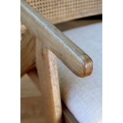 Přírodní dřevěné křeslo s výpletem Lounge Wicker - 65*70*77 cm