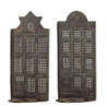 2ks mosazný antik kovový domek na svíčku Candle Houses - 12*12*27cm