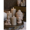Béžová antik dekorace hlava Buddha - 11*11*19 cm