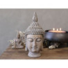 Béžová antik dekorace hlava Buddha - 11*15*28 cm