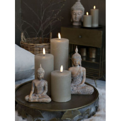 Béžová antik dekorace sedící Buddha - 10*5*13 cm
