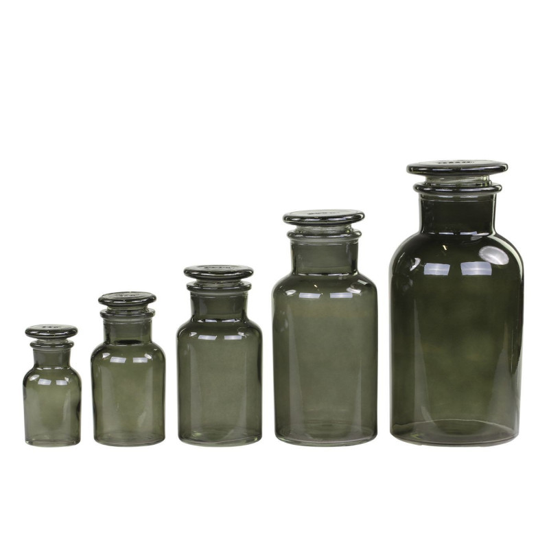 5ks granitová skleněná dóza Old French Apothecary - Ø 10*21,5cm/ 1000 ml