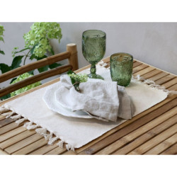 Krémové bavlněné prostírání se střapci Éternel - 34*45 cm