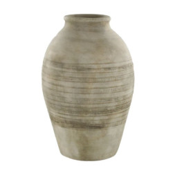 Béžová antik dekorační terakotová váza Lourdes - Ø 25*37 cm