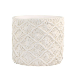 Krémový obal na květináč s pleteným vzorem Corte - Ø 22*21cm
