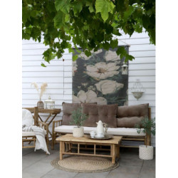 Krémový obal na květináč s pleteným vzorem Corte - Ø 22*21cm