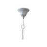Bílý vintage ručně vyrobený lustr s kamínky Chandelié - 14*26cm/E14/ 60W
