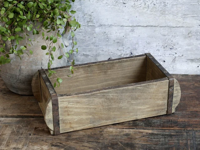 Dřevěná přírodní retro bedýnka Grimaud Brick old - 30*15*10 cm