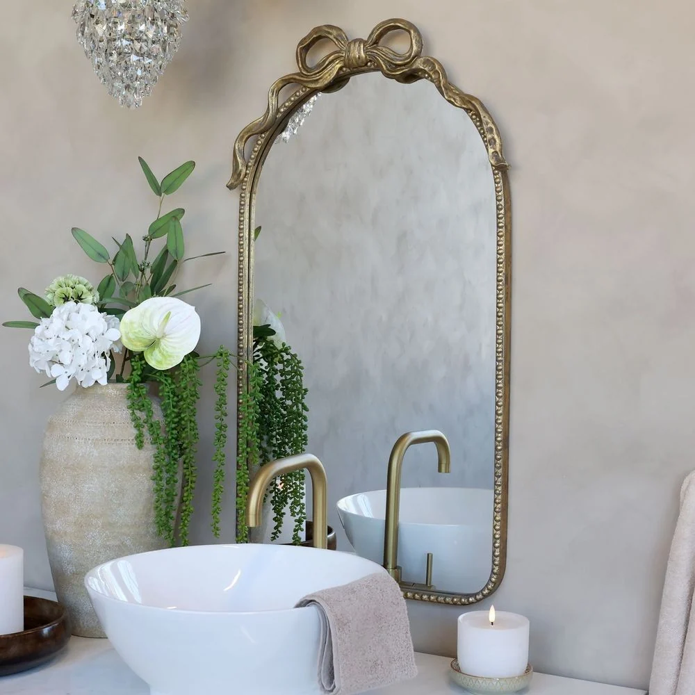 Nástěnné zrcadlo Chic Antique Bowl s ozdobnou mašlí
